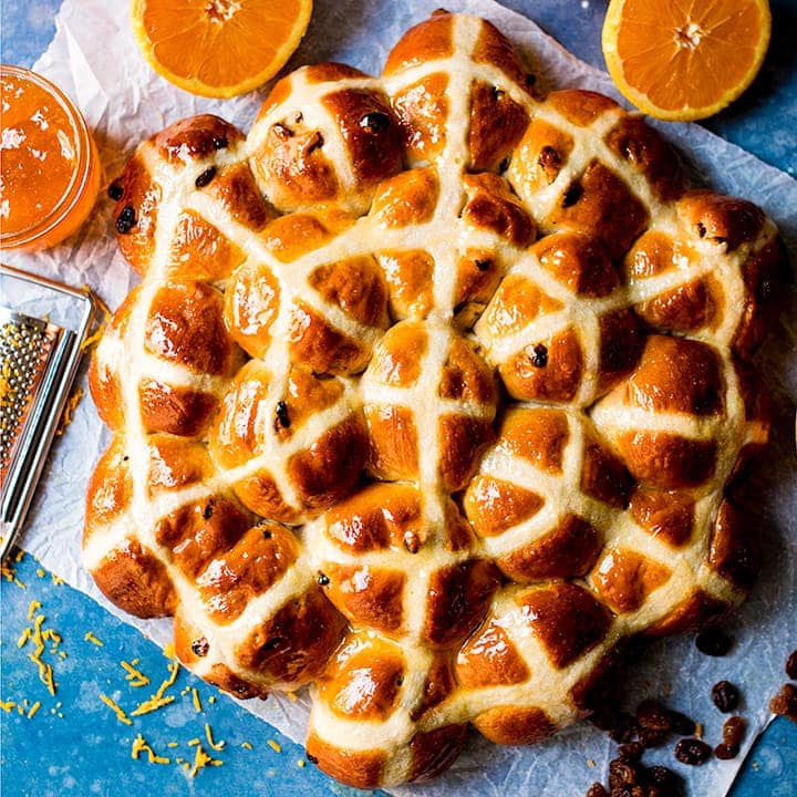 Hot Cross Buns with Marmalade Glaze-image