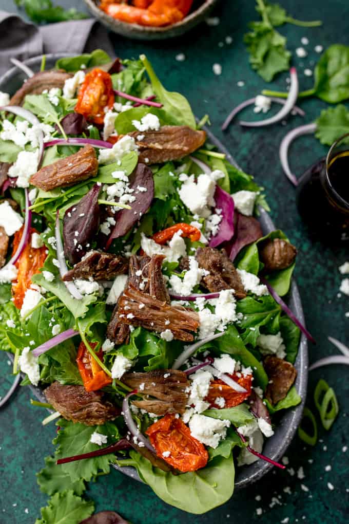 Crispy Lamb Salad - You HAVE To Try This Salad! - Nicky's Kitchen Sanctuary