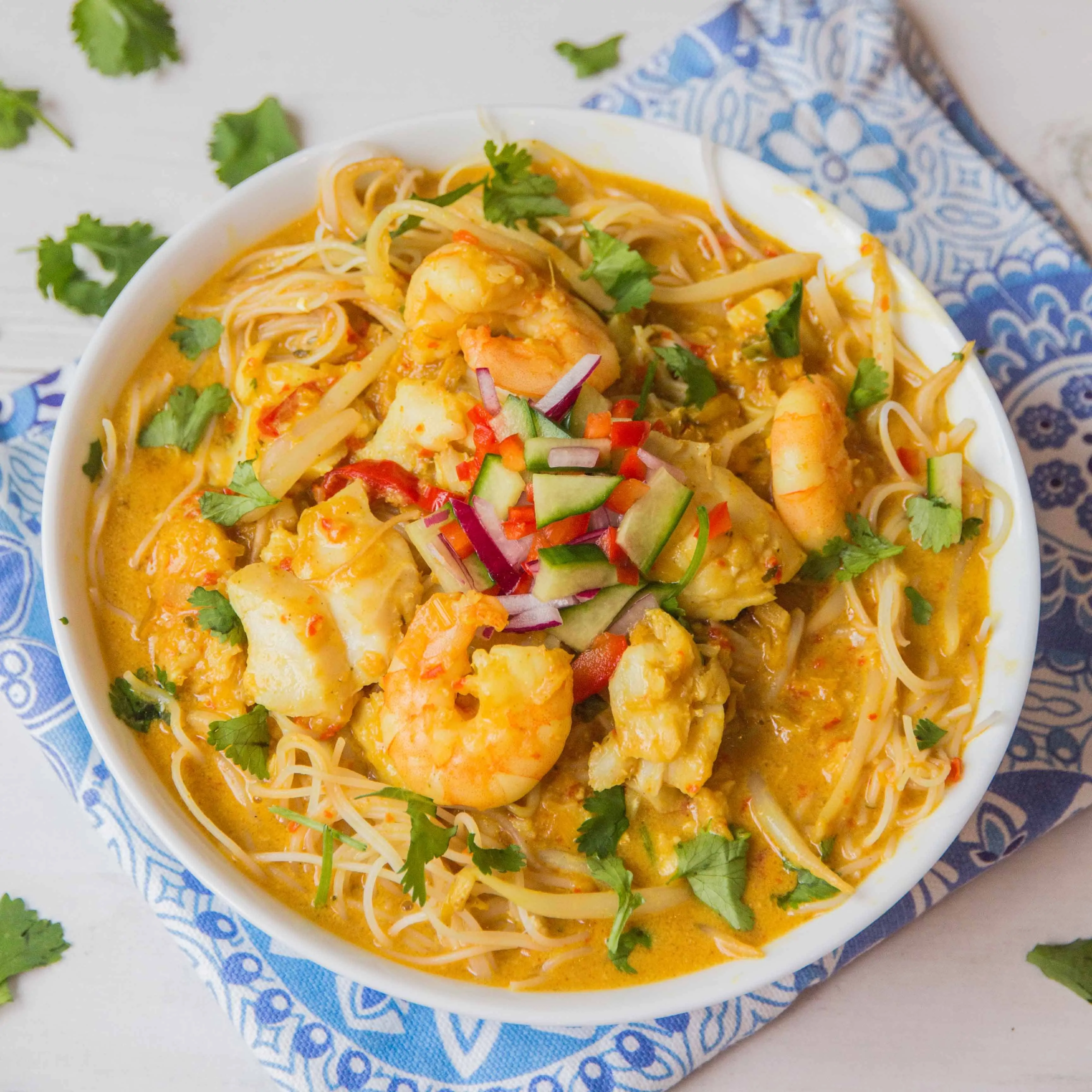 Seafood Laksa - Slurpy, spicy Thai noodle soup