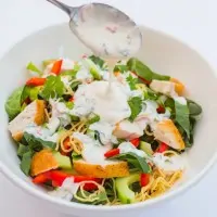 Chicken Noodle Salad with Creamy Chilli Lime Dressing - A colourful summer salad to set your taste buds tingling