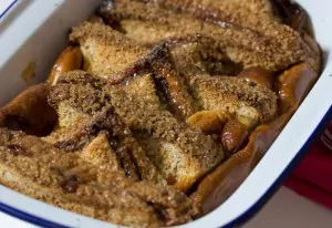 Caramel and Nutella Bread Pudding - A sweet, sticky and indulgent bowl of happiness