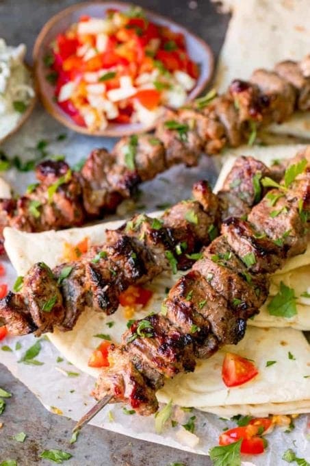 Greek Lamb Souvlaki Kebabs - Nicky's Kitchen Sanctuary