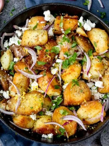 This Greek Potato Hash works as a great side dish for BBQs - or eat it on it's own - totally satisfying!