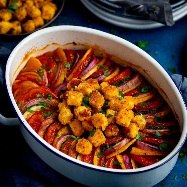Easy Ratatouille with Feta Croutons - Nicky's Kitchen Sanctuary