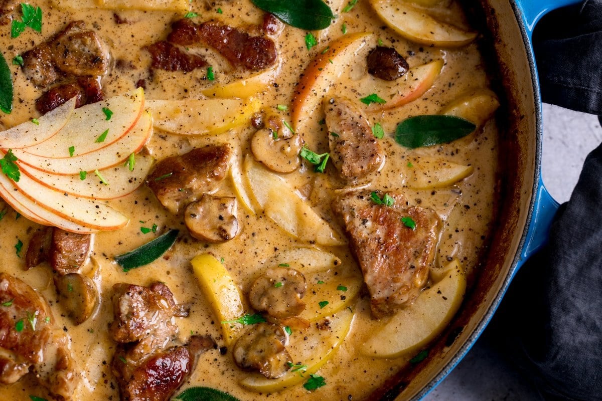 Creamy Pork and Apple Casserole with Cider Nicky's Kitchen Sanctuary