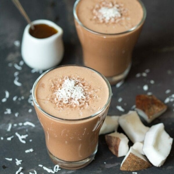 Malted Coconut HOT Smoothie - a quick and healthy hot smoothie for a cold day