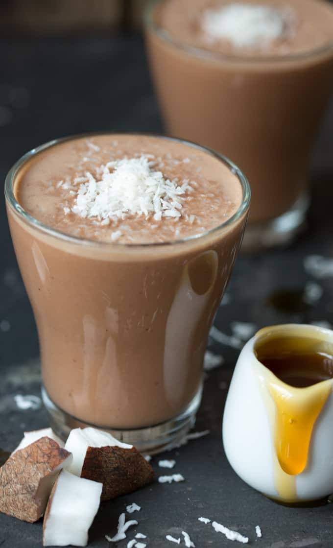 Malted Coconut HOT Smoothie - a quick and healthy hot smoothie for a cold day
