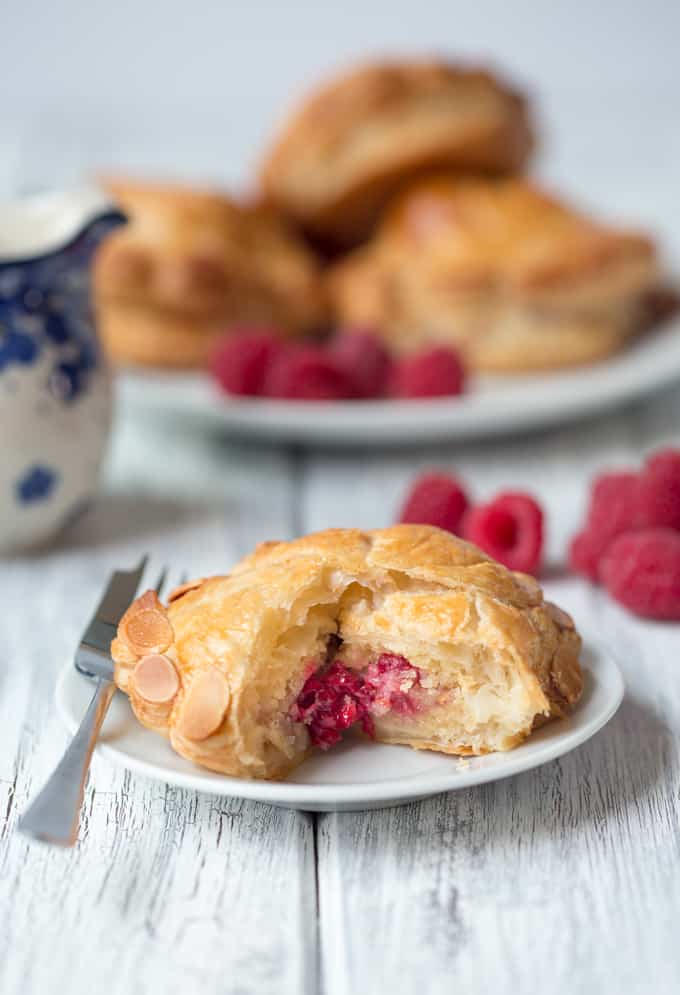 Raspberry and Almond Pithiviers - Golden flaky pastry filled with frangipane and raspberries.
