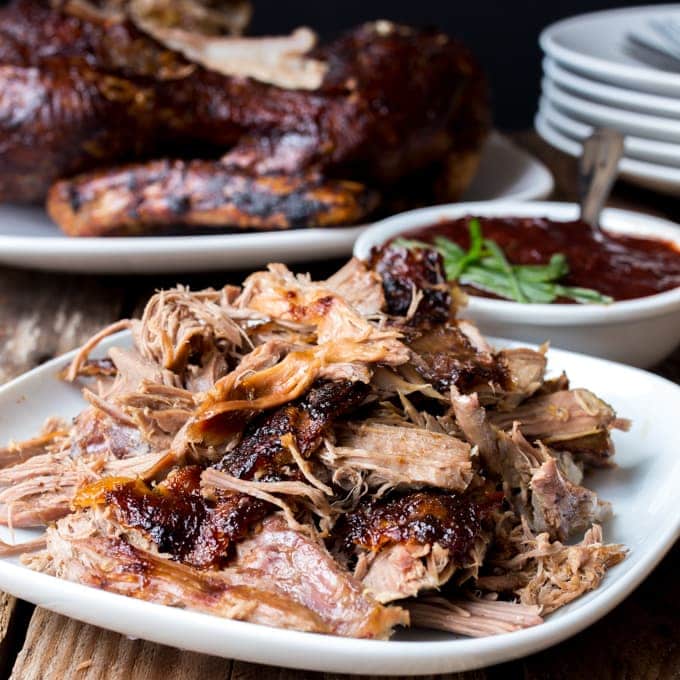 Pulled Duck with Sririacha plum sauce - The easiest way to make, slow-cooked, fall apart duck with crispy skin.