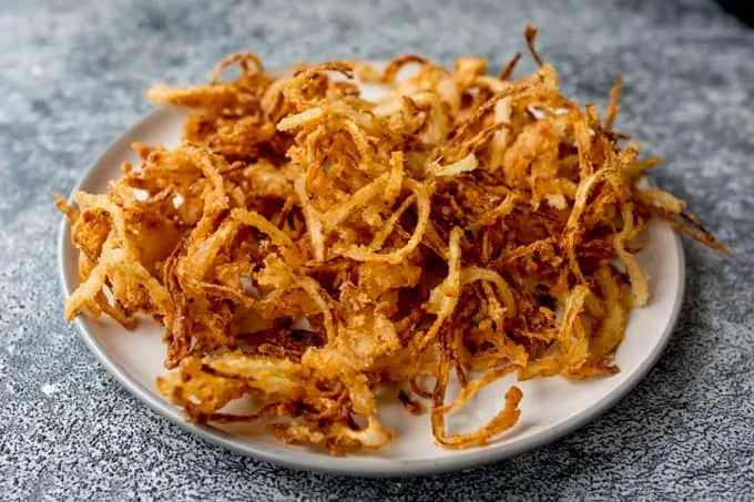 Plate of crispy fried onions