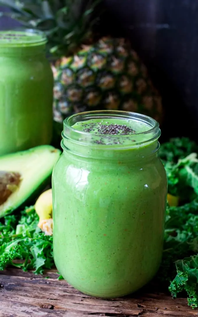 Pineapple Avocado Detox Smoothie - Creamy, sweet-but-not-too-sweet and full of health packed ingredients.