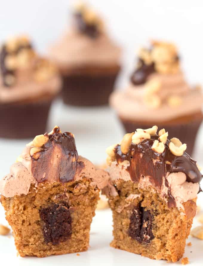 Gluten Free Chocolate Peanut Banana Cupcakes - 15