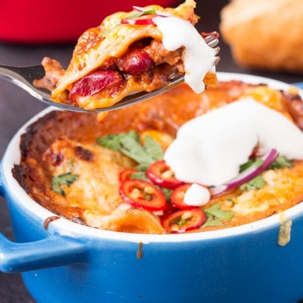 Chili Lasagna - Make a double batch of chili con carne so you can use the leftovers for this yummy meal.