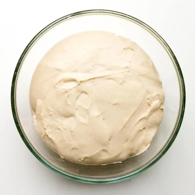 Risen Brioche Dough in a bowl