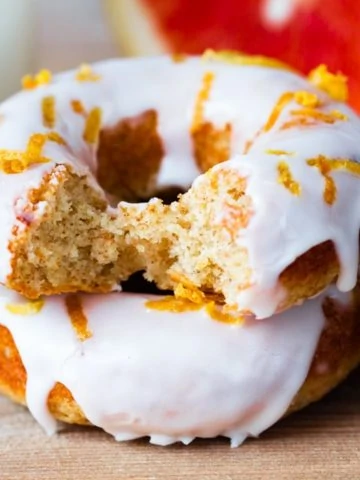 Healthier Grapefruit Doughnuts - made with whole wheat flour, coconut oil and greek yogurt. Baked rather than fried. Wonderful for breakfast!