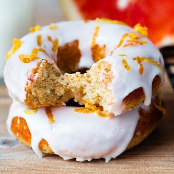 Healthier Grapefruit Doughnuts - made with whole wheat flour, coconut oil and greek yogurt. Baked rather than fried. Wonderful for breakfast!