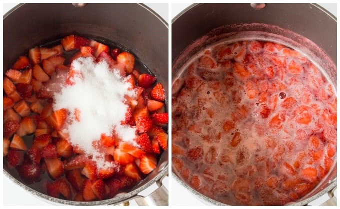 Strawberry Sauce prep collage