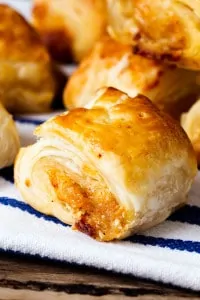 A simple pastry treat for vegetarians and meat-eaters alike. Really easy to make at the same time as meaty sausage rolls - to keep all your guests happy.