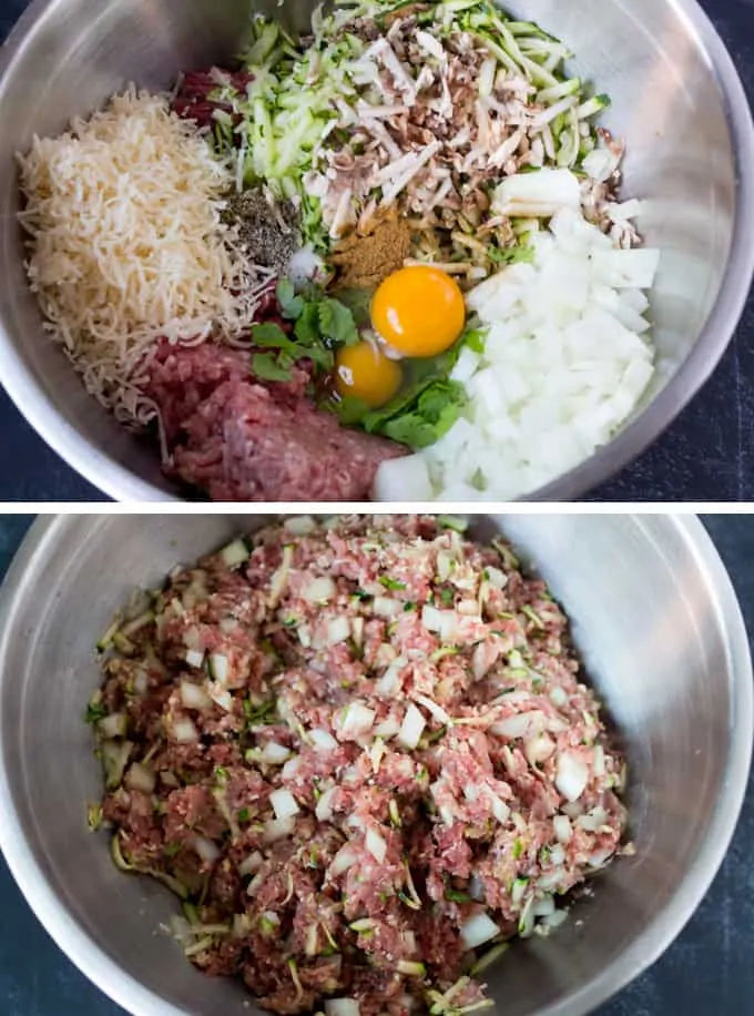 Process of making the hidden veg meatball mixture