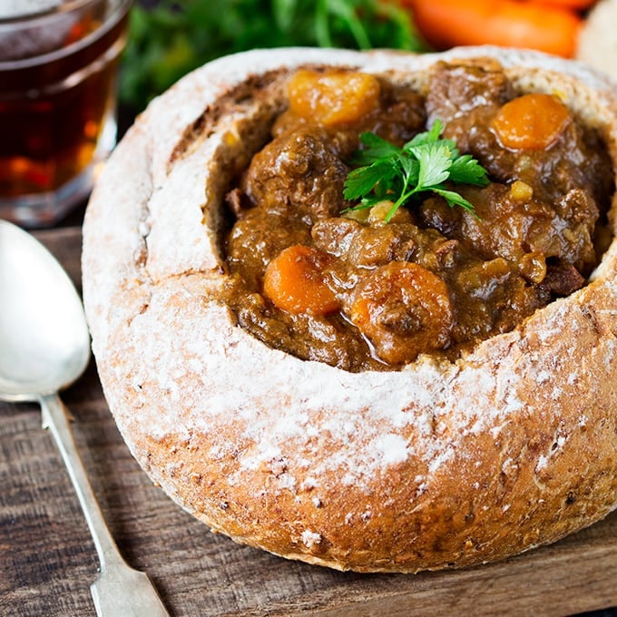 Irish Bunny Chow (no bunnies included) - a deliciously hearty crockpot dinner.