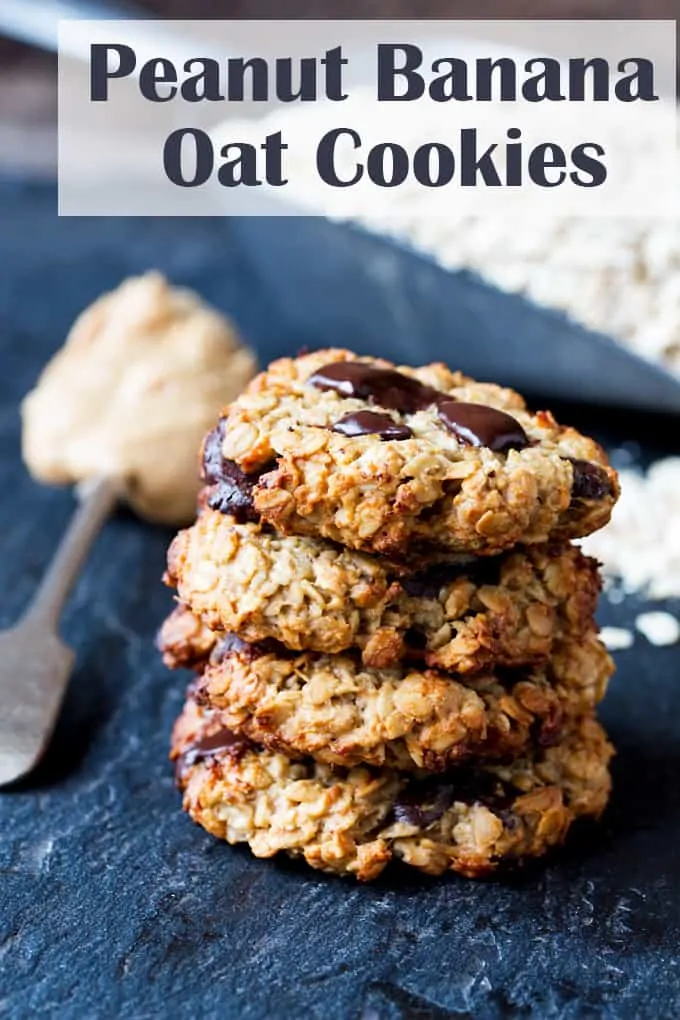 Peanut Banana Oat Cookies - egg, flour, butter free. No added refined sugar. So simple to make!
