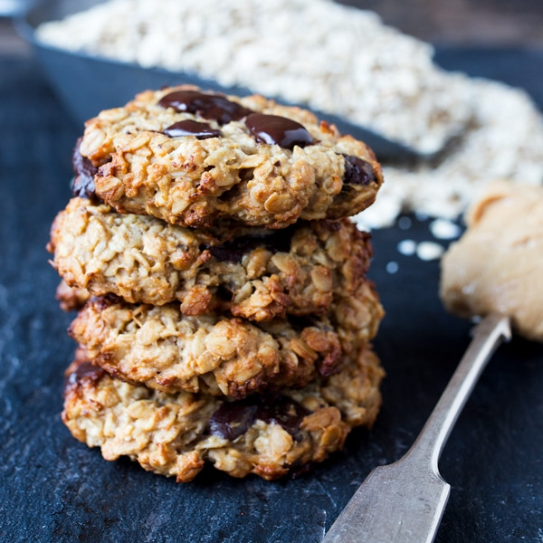 Peanut Banana Oat Cookies - egg, flour, butter free. No added refined sugar. So simple to make!