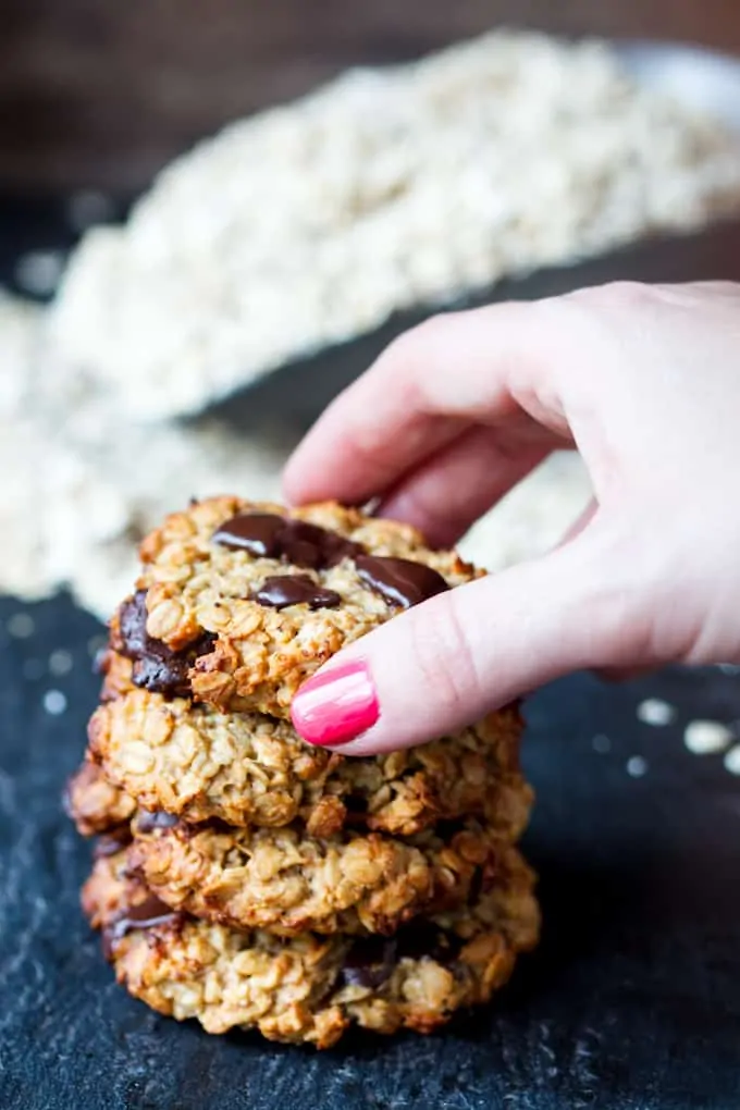 Peanut Banana Oat Cookies - egg, flour, butter free. No added refined sugar. So simple to make!