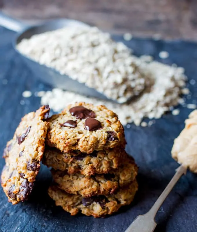 Peanut Banana Oat Cookies - egg, flour, butter free. No added refined sugar. So simple to make!