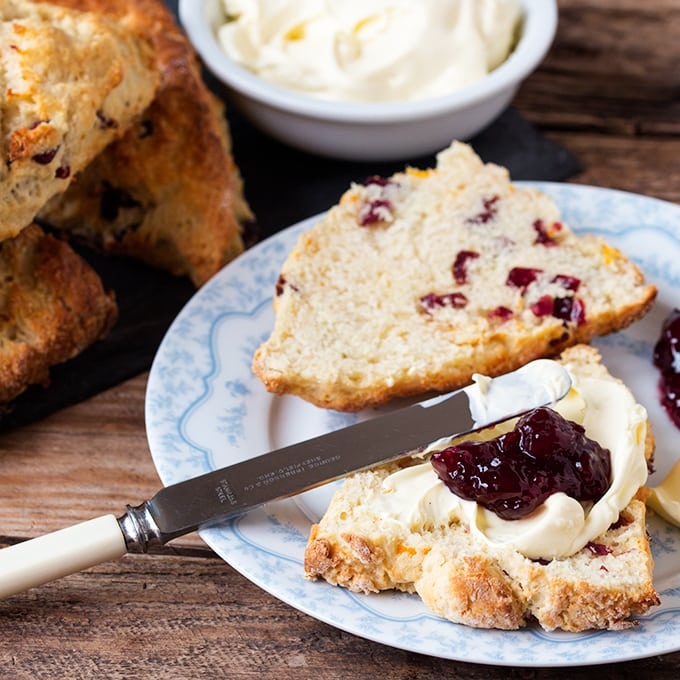 Cranberry and Orange Scones - Zesty, light and fluffy. So good with a dollop of clotted cream!