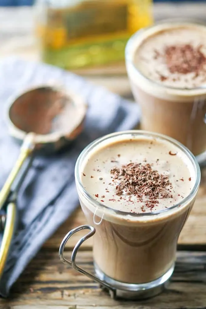 Chocolate and Amaretto Affogato - A boozy dessert-meets-coffee with a scoop of chocolate ice cream.