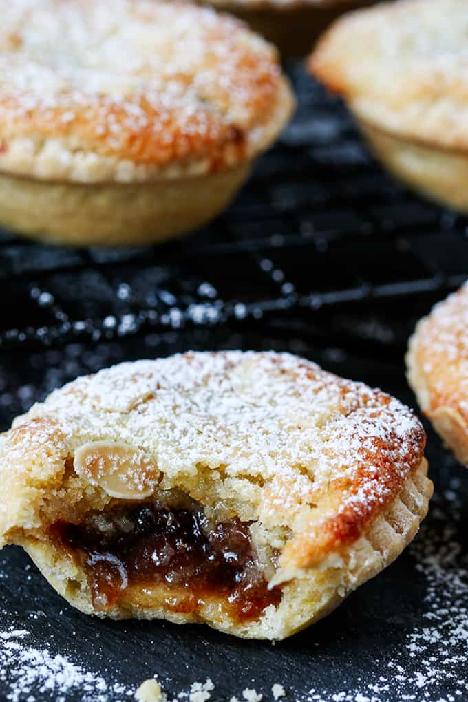 Frangipane Mince Pies with homemade pastry - serve warm or cold.