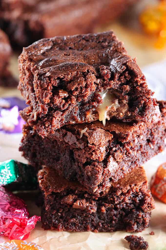 Use up those leftover Christmas chocolates in these fudgy chocolate brownies!