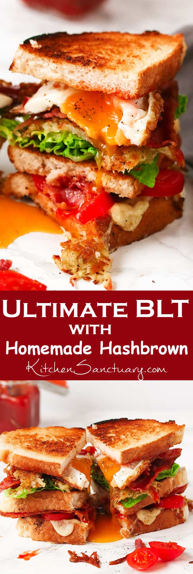 The Ultimate BLT with homemade hashbrown - this is breakfast and lunch in one meal!