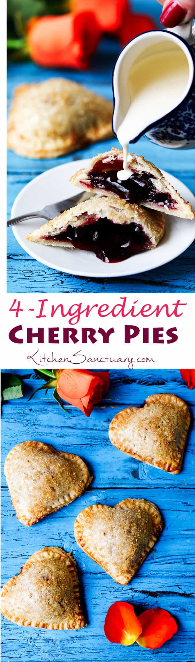 Simple sugar-sprinkled cherry hand pies - a simple but thoughtful gift for your Valentine.