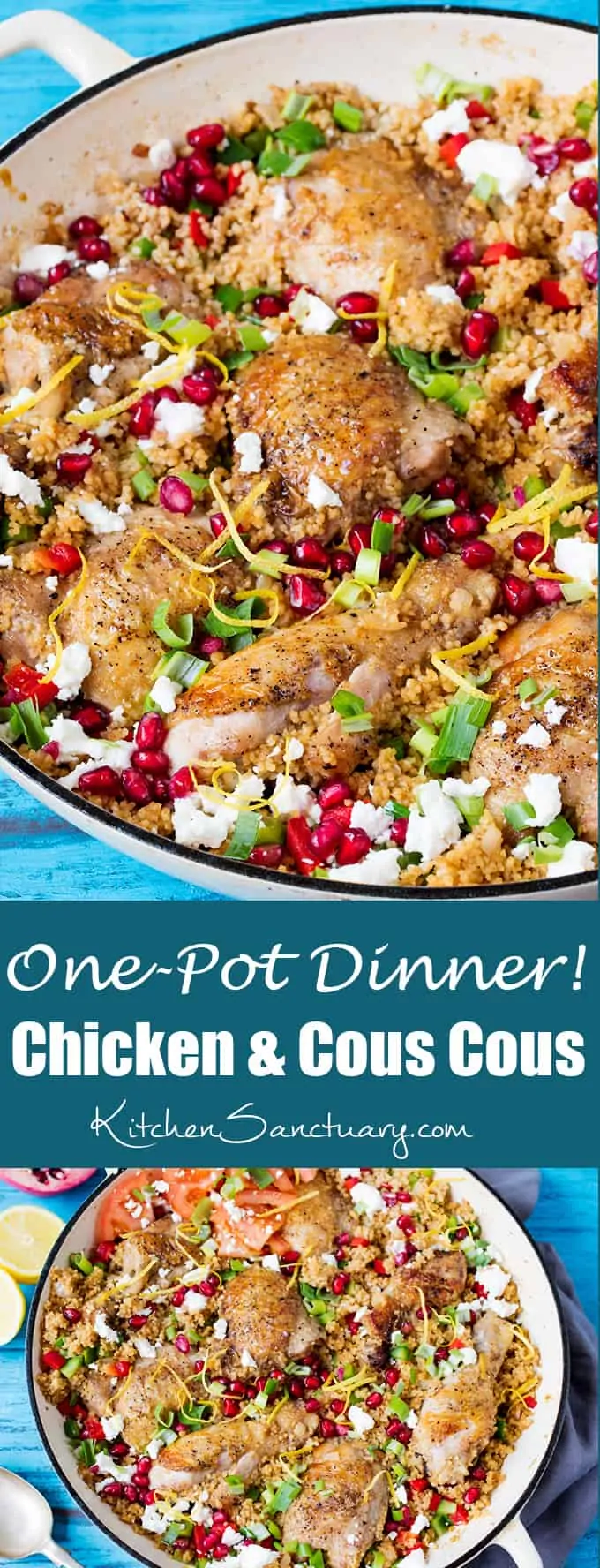 One-Pot Chicken and Cous Cous with feta - enjoy it hot or cold!
