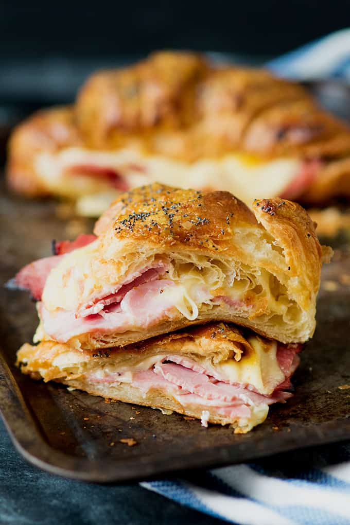 Ham and Cheese Croissants with Honey Mustard Glaze - Nicky's Kitchen ...