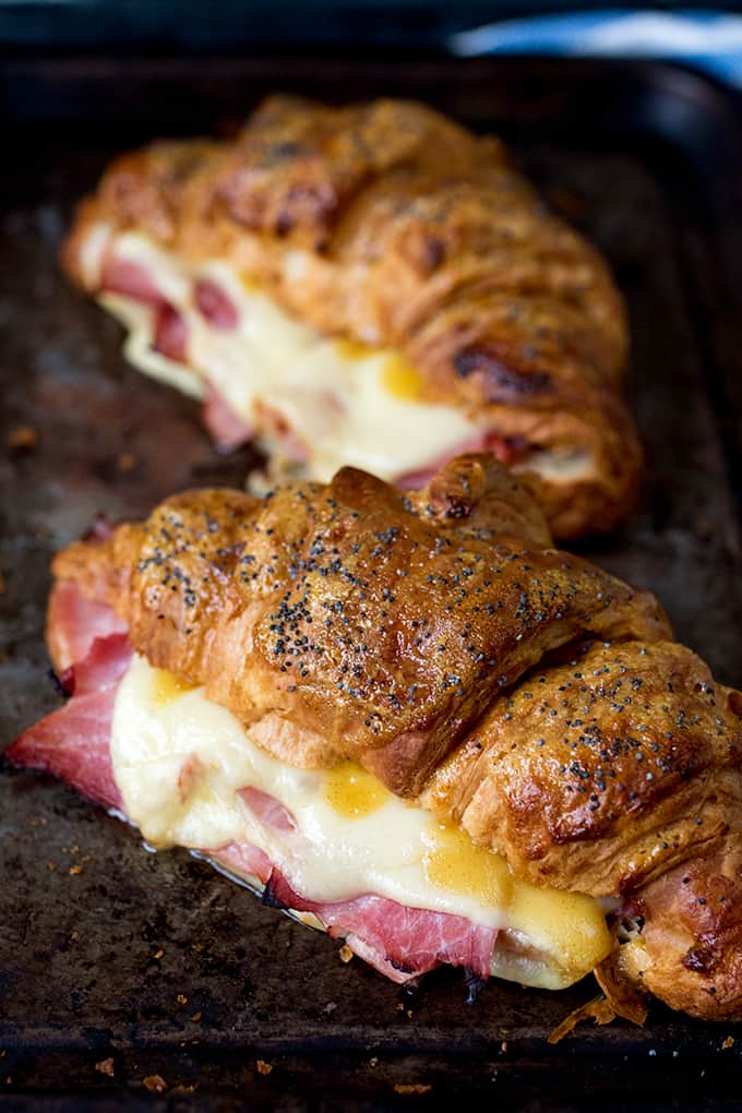 Ham and Cheese Croissant with Honey Mustard Glaze | 19 Quick Breakfast Ideas