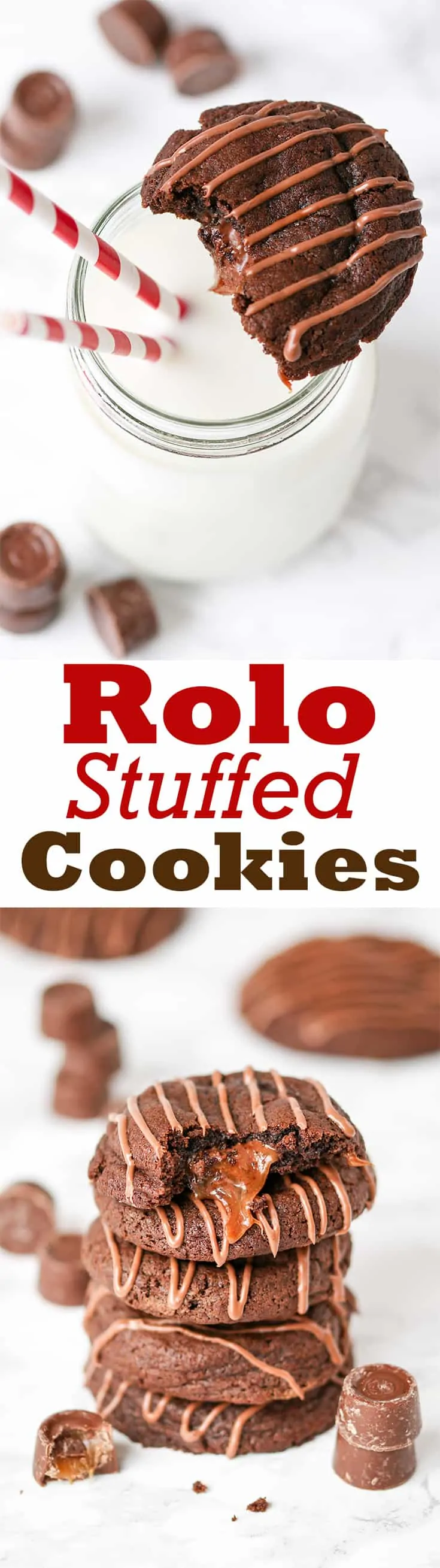 Chewy Chocolate cookies with a gooey Rolo centre!