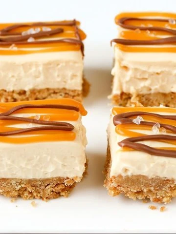 No-bake Salted Caramel Cheesecake bites - great for parties!