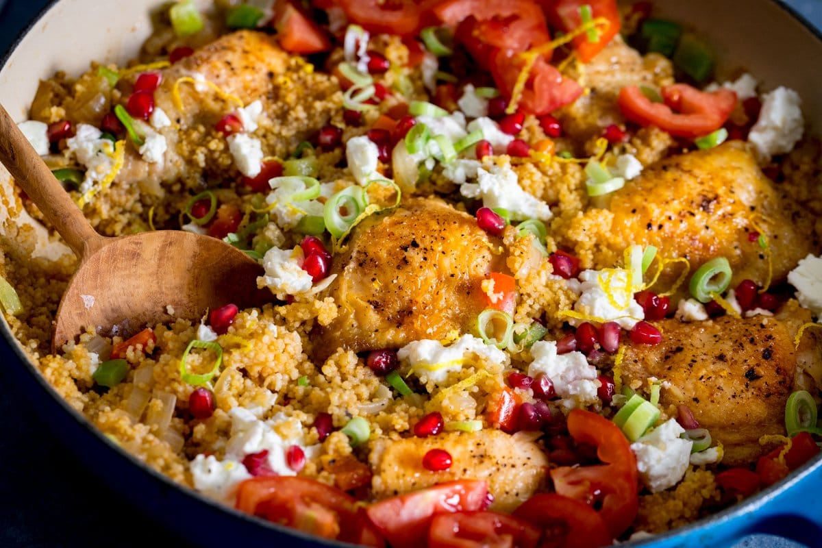 One-Pot Chicken and Couscous with Feta - Nicky's Kitchen Sanctuary