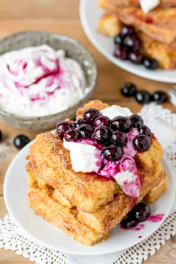 Sweet and crunchy, these cinnamon French toast fingers make a delicious Sunday breakfast.