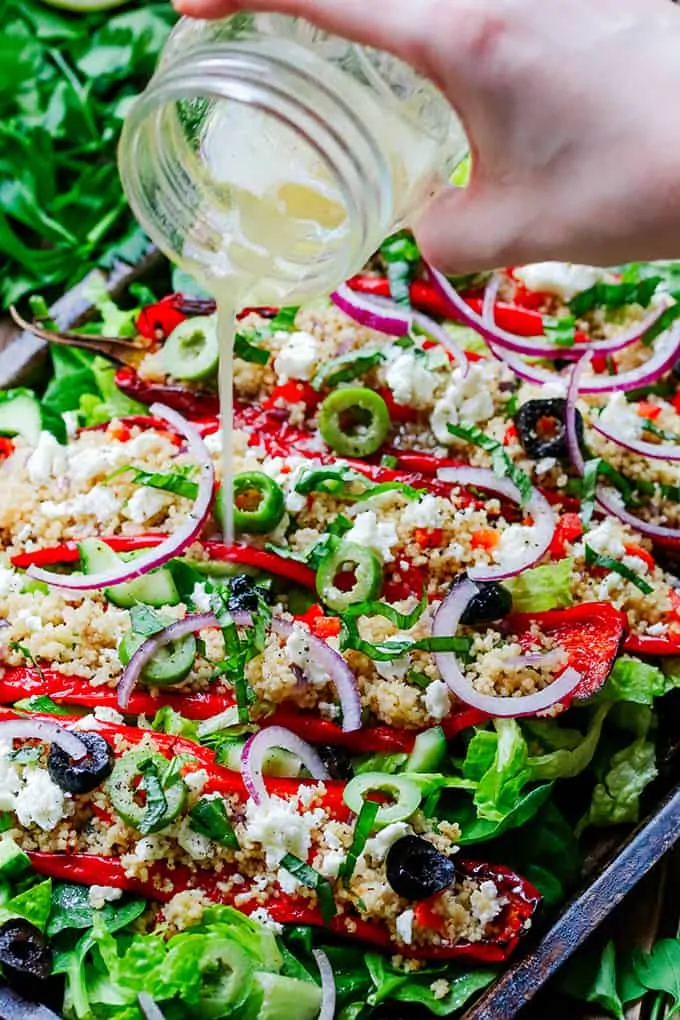 Couscous and Feta Stuffed Peppers - Serve them as a light lunch or side dish.