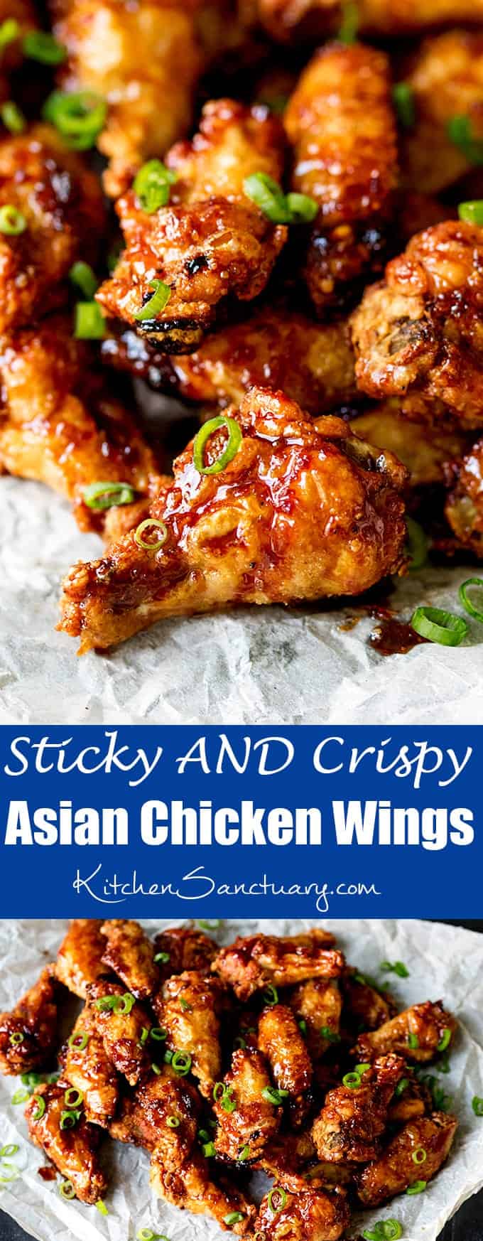 These Asian Chicken Wings are Sticky AND Crispy. The best party food ever!