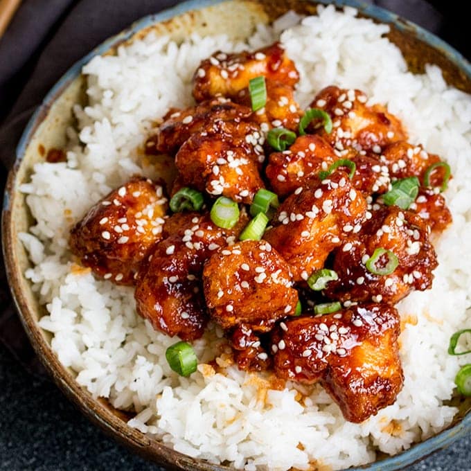 Crispy Sesame Chicken with a Sticky Asian Sauce