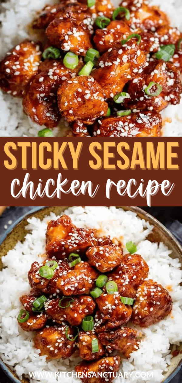 Crispy Sesame Chicken with a Sticky Asian Sauce - Nicky's Kitchen Sanctuary