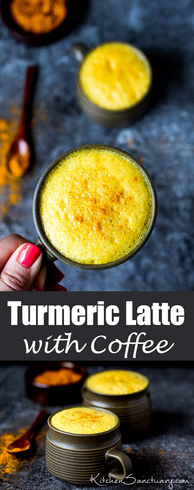 Turmeric Latte with Coffee - delicately spiced and comforting but with a little caffeine kick!