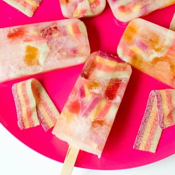 Ok yes, these pick n’ mix popsicles are pretty naughty, but they’re so much fun for treat day!
