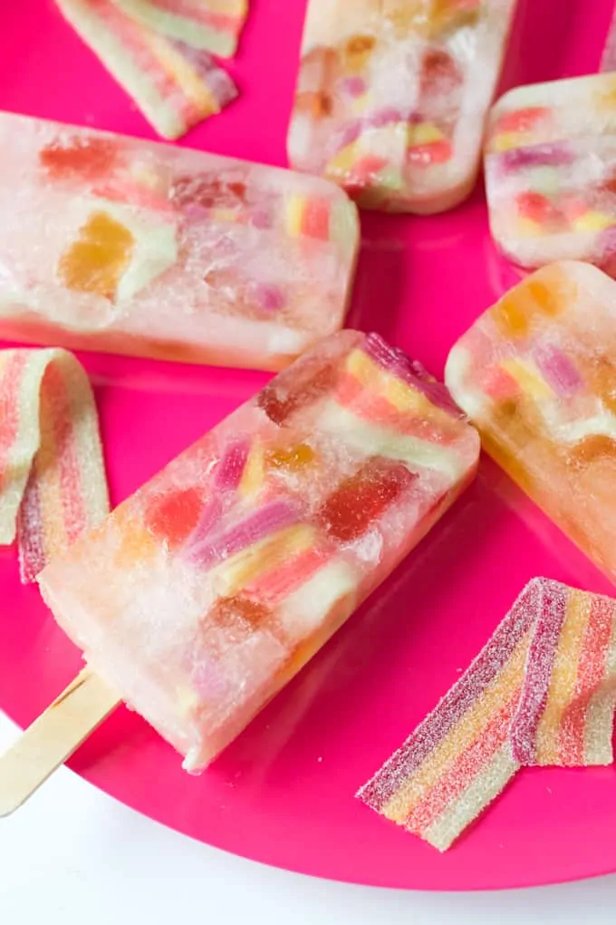 these pick and mix candy popsicles are pretty naughty, but they’re so much fun for treat day!