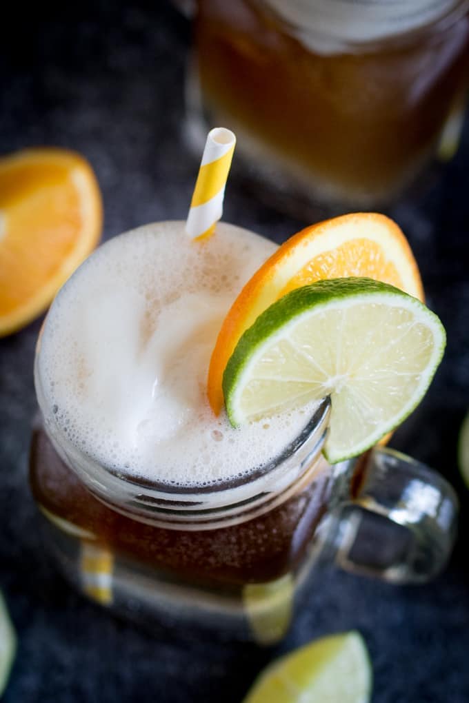 Spiced Rum Float with Lemon Sorbet - a wickedly good drink for the weekend!