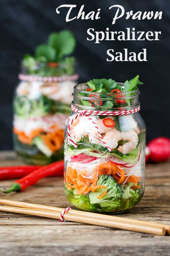 Thai Prawn Spiralizer Salad - a lighter lunch with bags of flavour!